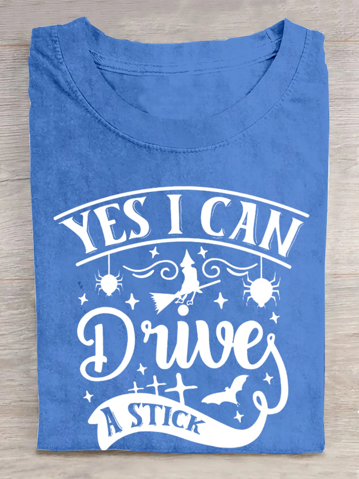 YES I CAN Drive A STICK Halloween Cotton  T-Shirt