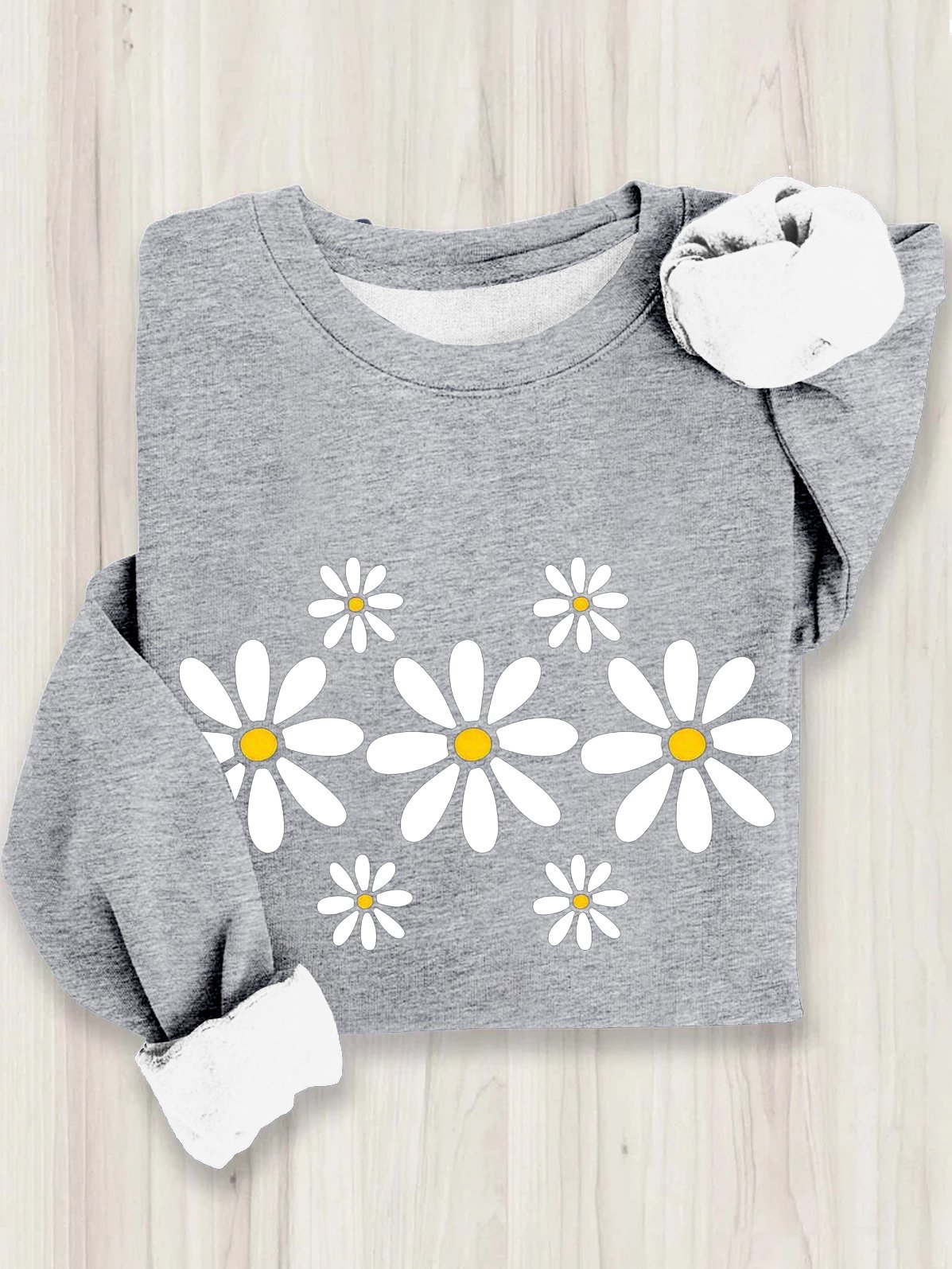 Cotton Casual Daisy Sweatshirt