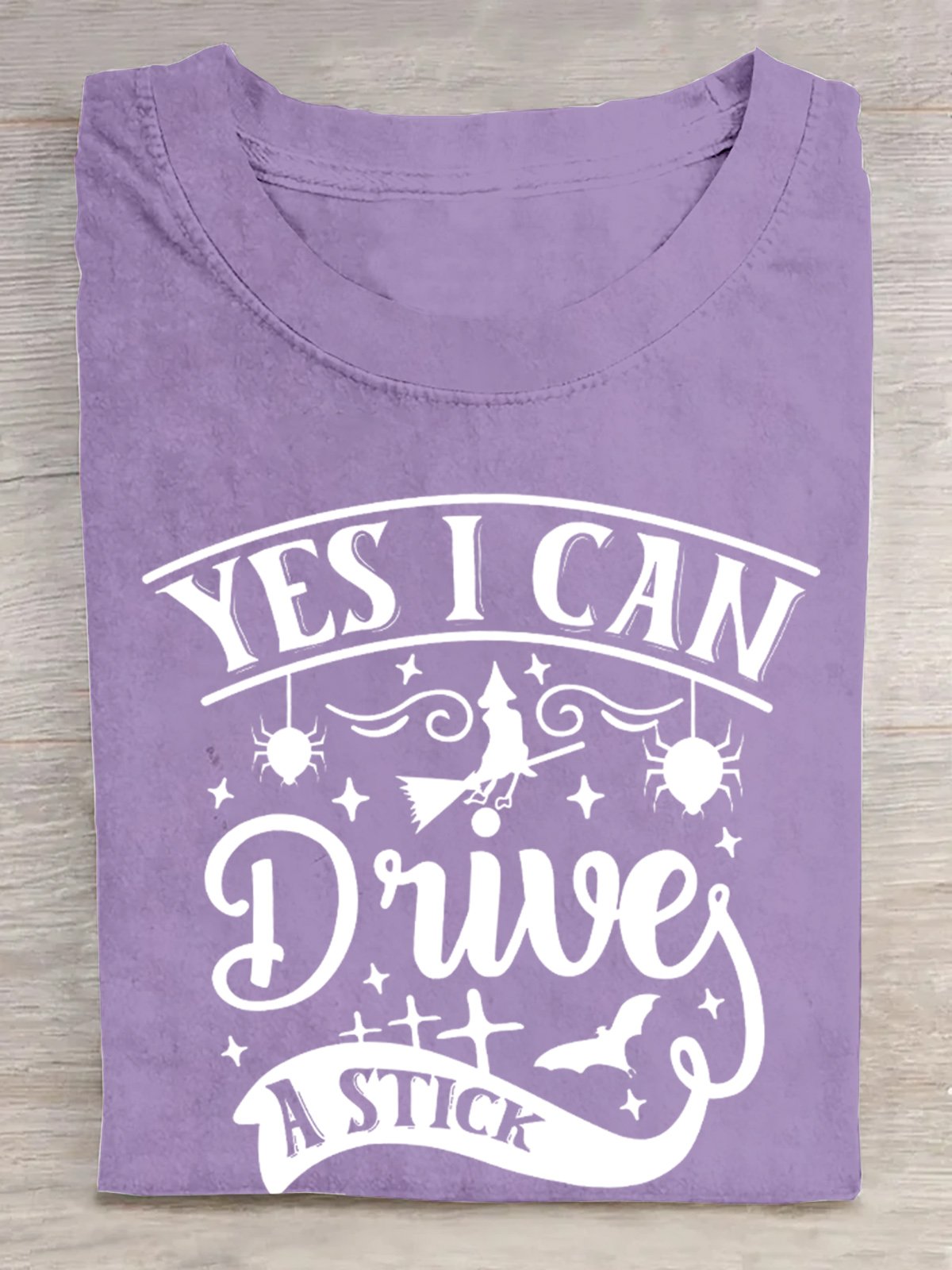 YES I CAN Drive A STICK Halloween Cotton  T-Shirt