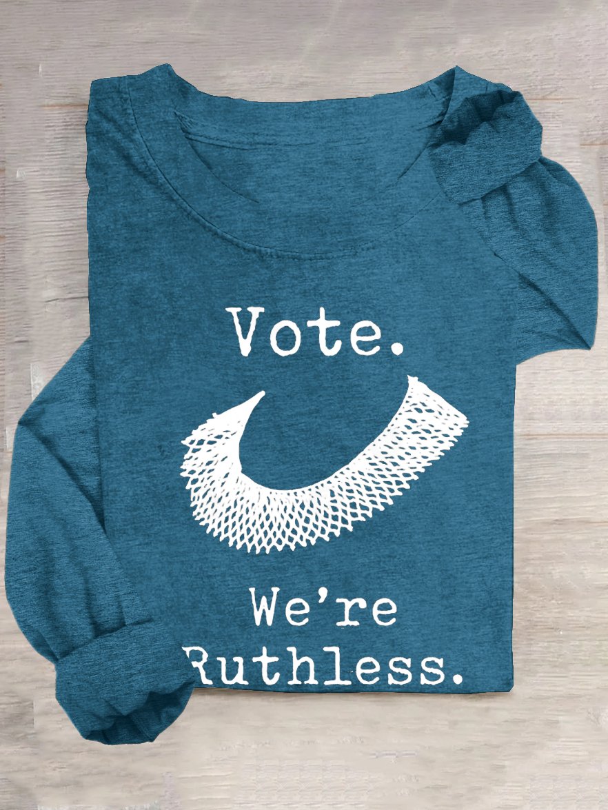 Retro Vote We Are Ruthless Print T-Shirt