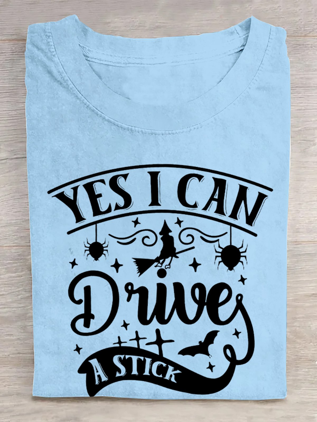 YES I CAN Drive A STICK Halloween Cotton  T-Shirt