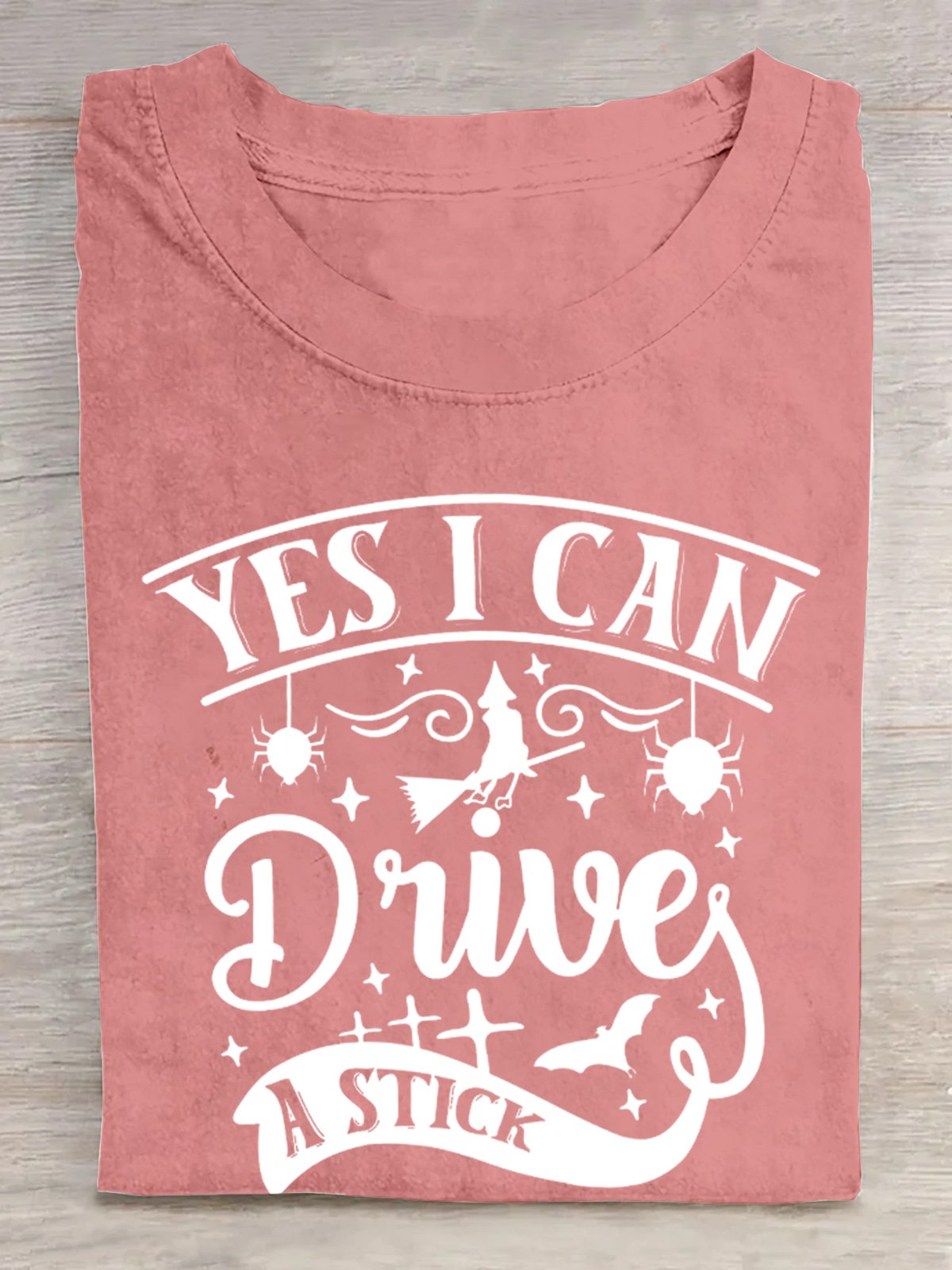 YES I CAN Drive A STICK Halloween Cotton  T-Shirt