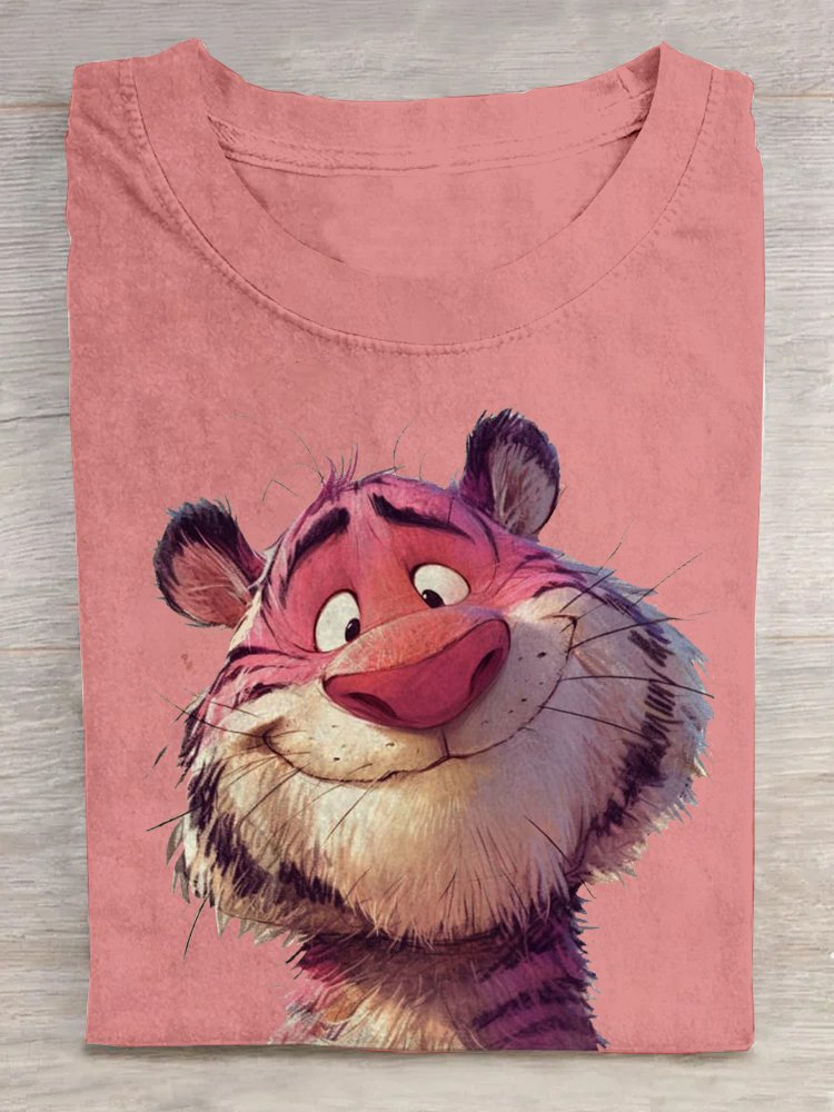 Loose Tiger Crew Neck Casual T-Shirt