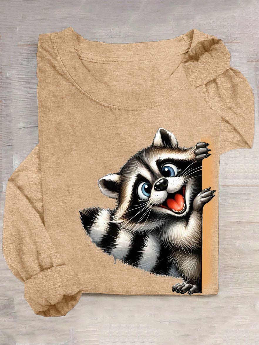 Animal Casual Cotton-Blend Loose T-Shirt