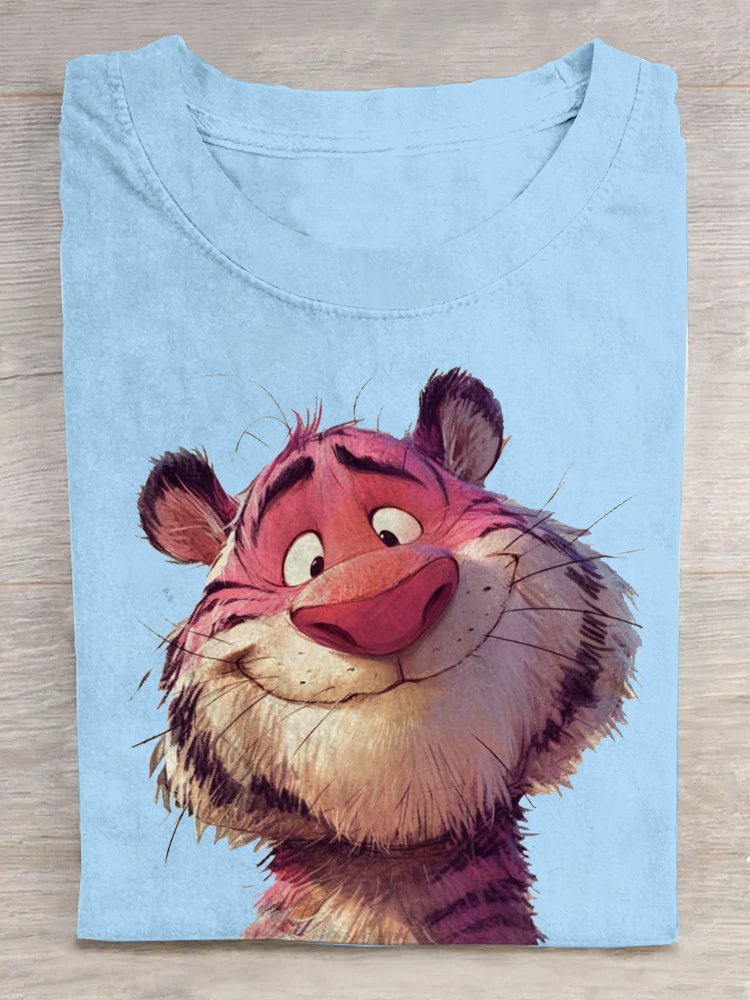 Loose Tiger Crew Neck Casual T-Shirt