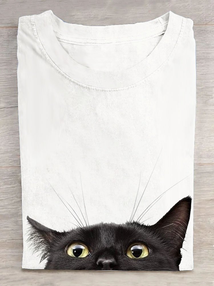 Funny Cat Printed Casual T-shirt