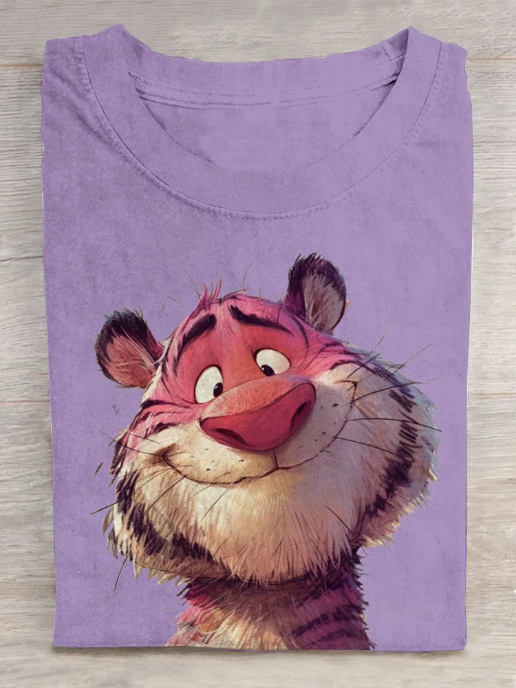 Loose Tiger Crew Neck Casual T-Shirt