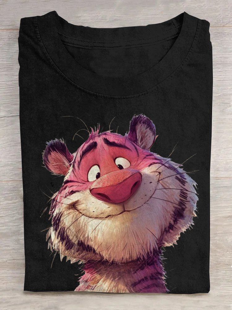 Loose Tiger Crew Neck Casual T-Shirt