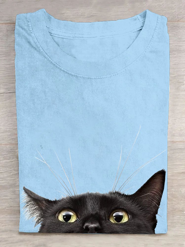 Funny Cat Printed Casual T-shirt