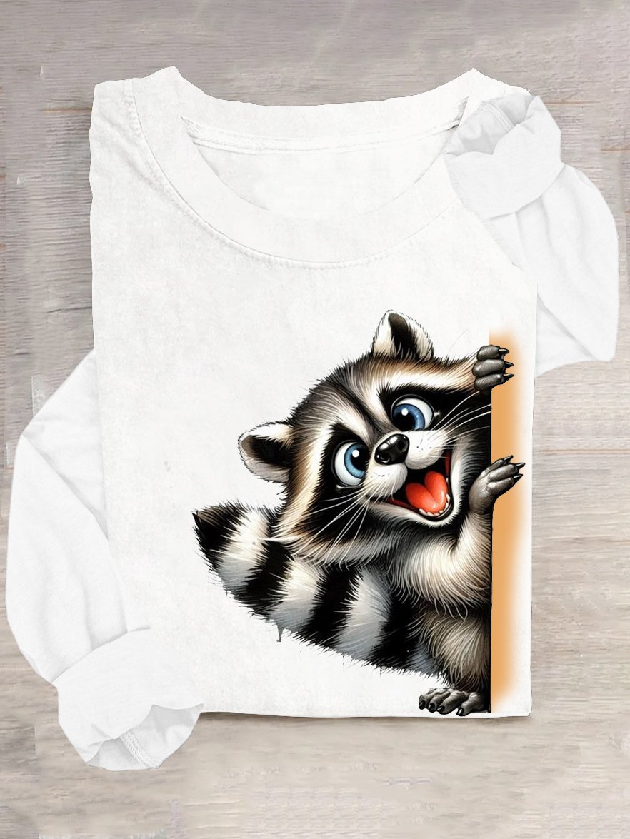 Animal Casual Cotton-Blend Loose T-Shirt