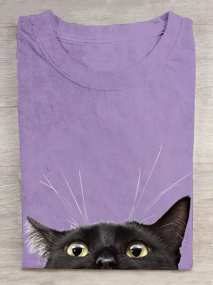 Funny Cat Printed Casual T-shirt