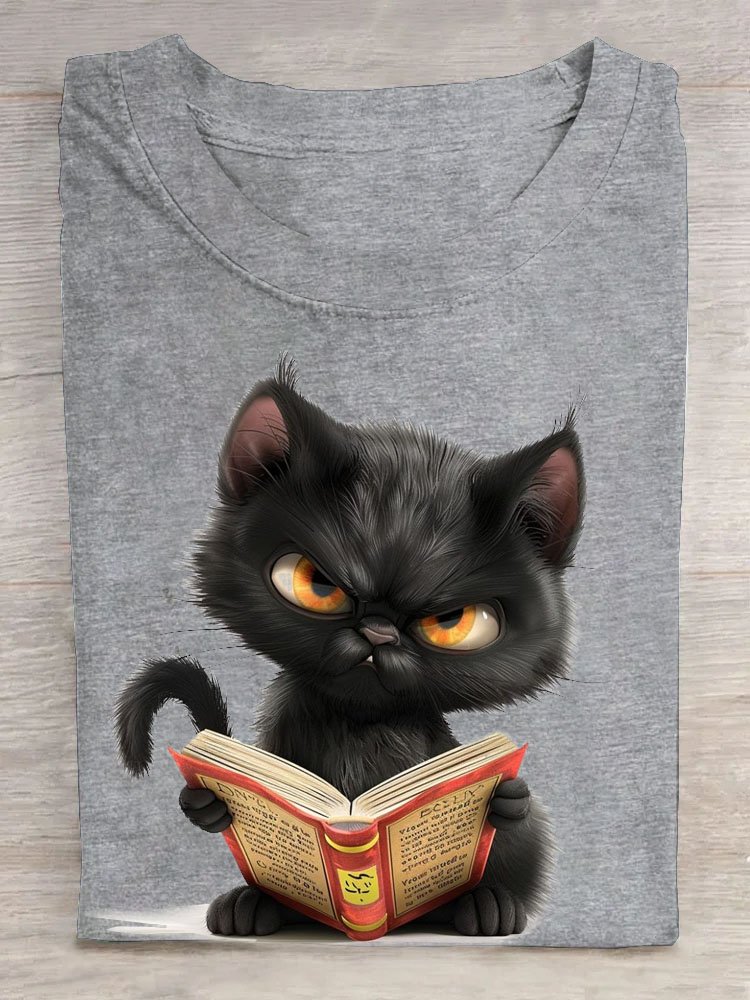 Funny Cat Printed Casual T-shirt