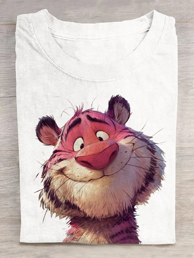 Loose Tiger Crew Neck Casual T-Shirt